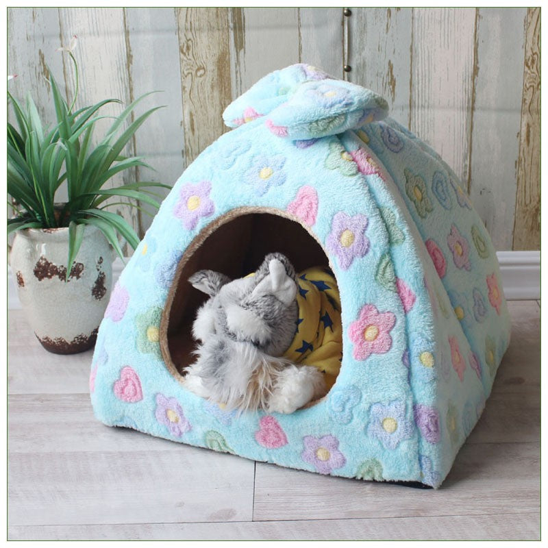 Casa de Cachorro Quente de Inverno Cama de Gato Colchonete Removível Ninho Canil Cesta para Animais de Estimação Macio Confortável Ninho para Gatos Produto para Gatos