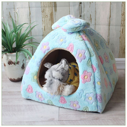 Casa de Cachorro Quente de Inverno Cama de Gato Colchonete Removível Ninho Canil Cesta para Animais de Estimação Macio Confortável Ninho para Gatos Produto para Gatos