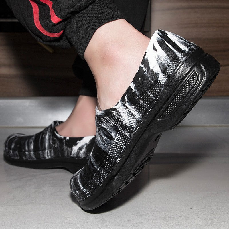 High Quality Chef Shoes Non-slip Waterproof Oil-Proof Kitchen Cook Flat Working Shoes Hotel Restaurant Clogs Men Slippers Flat