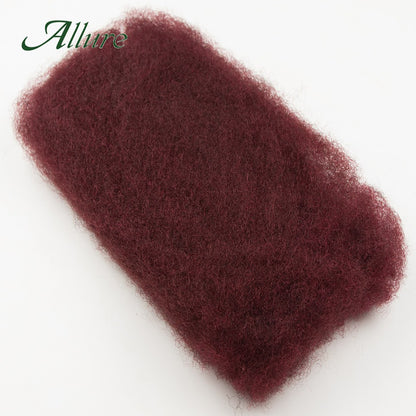Cabelo Humano Afro Kinky Bulk QVR para Mini Twist, Tranças, Extensões de Dread Locs e Crochet, Cabelo Afro Kinky Cacheado Bulk para Dreadlocks 50g