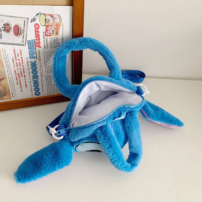 Disney Lilo & Stitch Plush Toys Kawaii Plush Messenger Bag Girl Handbag Anime Stuffed Toys Children Cartoon Plushie Soft Bag