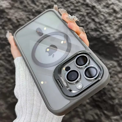 Capa de celular de luxo magnética à prova de choque para iPhone 17 Pro Max 16 15 14 13 12 11 17Air para Magsafe suporte protetor de lente de vidro