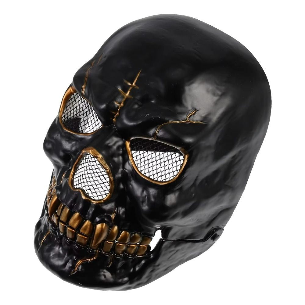Bloody Effect Moving Mouth Skull Mask Realistic Full Face Halloween Skull Masks Funny Spooky Scary Skull Headgear for Women Men