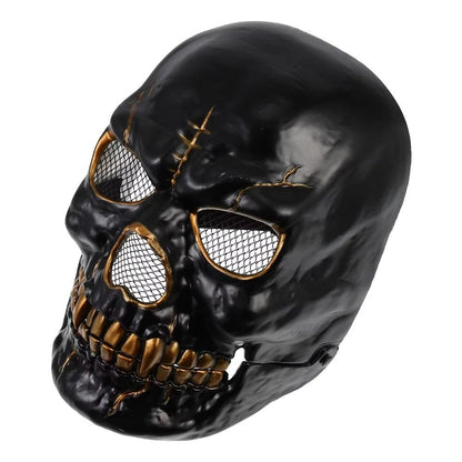 Bloody Effect Moving Mouth Skull Mask Realistic Full Face Halloween Skull Masks Funny Spooky Scary Skull Headgear for Women Men
