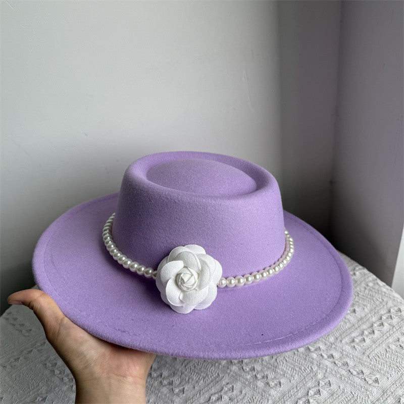 Chapéu Fedora unissex de inverno, superfície circular côncava e convexa, chapéu de jazz de feltro liso, elegante para homens e mulheres.