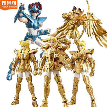 Kit de Bonecos Articulados Saint Seiya Blk Blokees Originais - Touro Pégaso Sagitário Brinquedos de Anime Colecionáveis Montados Presente de Aniversário