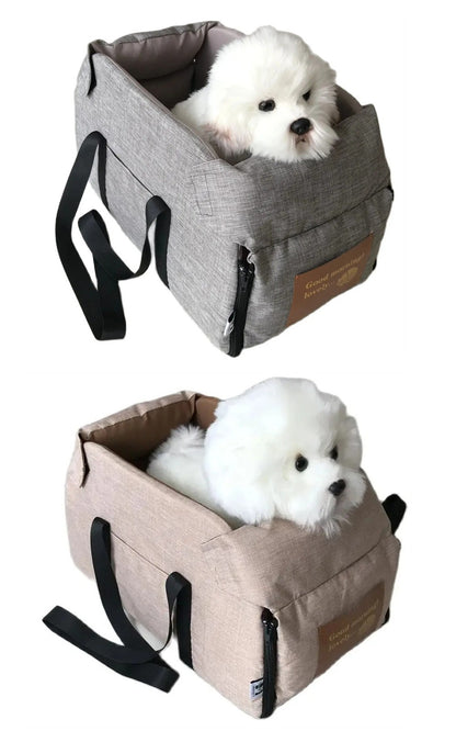 Assento de Carro para Cães Pequenos Assento para Console Central Assento Elevado para Carro Cesta de Transporte para Cães Portátil para Gatos Bolsa de Viagem de Segurança