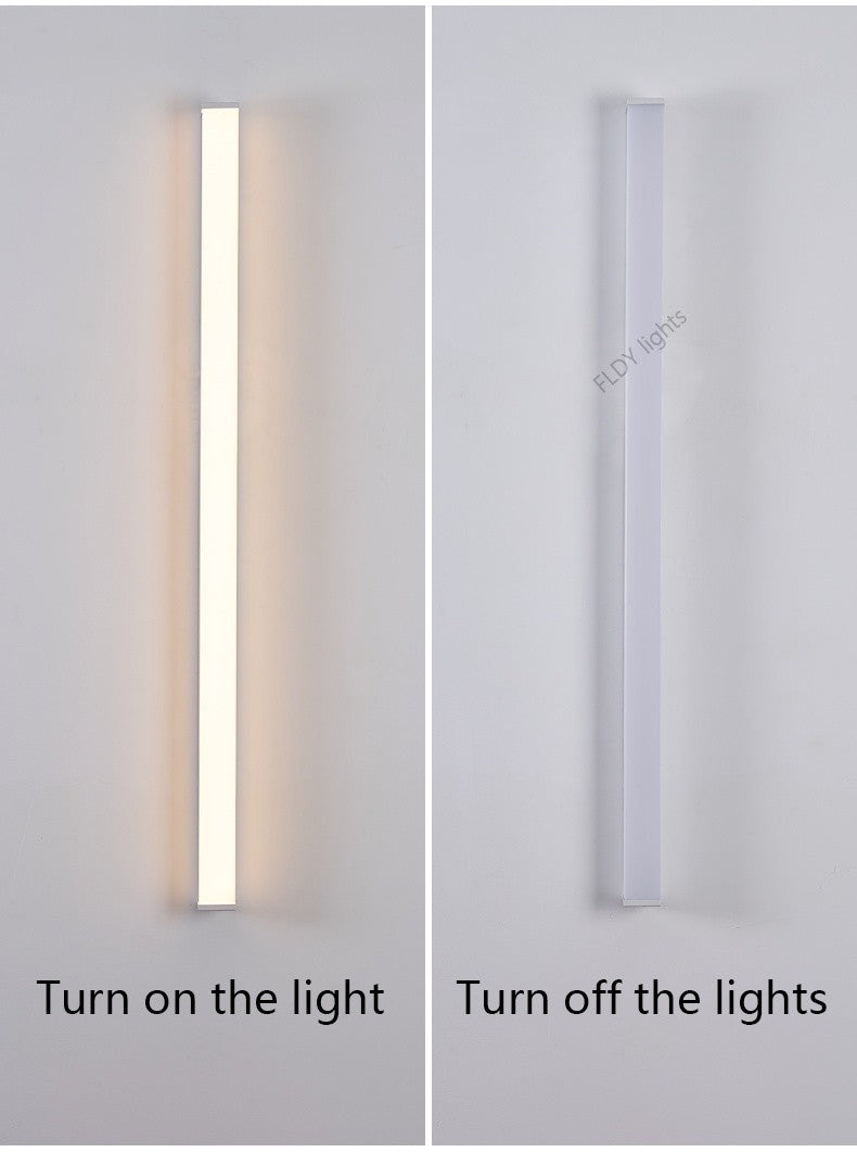 Modern Waterproof Outdoor Long Strip LED Wall Light IP65 Wrought Iron Wall Light Garden Porch Wall Light 110V 220V Lighting