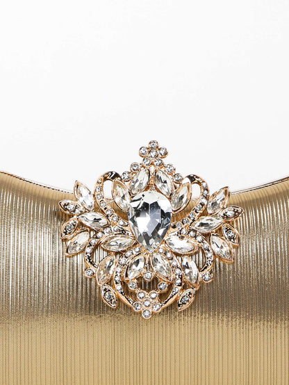 Luxury Rhinestone Evening Bag For Carnaval, Shiny Wedding Dress Purses,  Glamorous,Elegant,Exquisite Small Rhinestone Decor Boxy