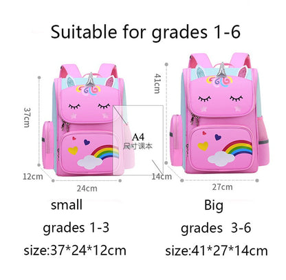 Mochila Infantil para Meninas Unicórnio Bolsa Escolar Olhos Arco-Íris Mochila para Adolescentes Viagem Impermeável