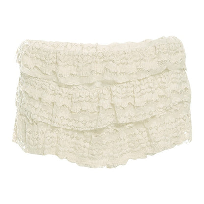 2025 New Fashion Sweet Temperament Solid Color Lace Spice Girl Pleated Low Waist Navel Shorts Femininity Sexy