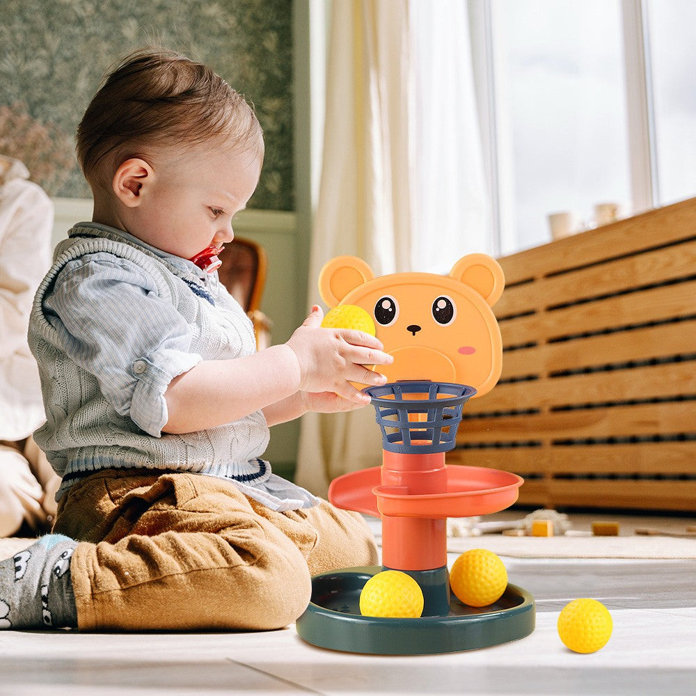 2-7 Layes Track Rolling Ball Pile Tower Early Educational Toy for Babies Rotating Track Educational Stacking Toy for Kids Gift