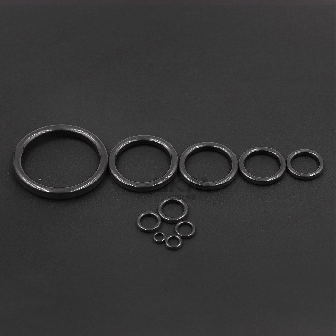 Anel Guia de Vara de Pesca 10pçs~100pçs Resistente ao Desgaste Cerâmica Kit de Reparo de Vara Anel Alconite Preto 6mm~47.3mm