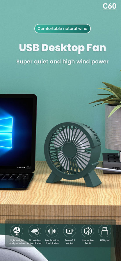 Mini USB Rechargeable Table Fan Portable USB Small Fan Fan For Student Dormitory Computer Summer Gadget Home Desk Office