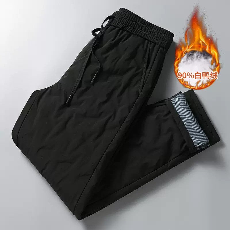 Calças Masculinas de Outono e Inverno, Novas Tendências da Moda, Impermeáveis, Acolchoadas, Quentes, Esportivas Casuais Soltas, Tamanhos Grandes, M-4XL