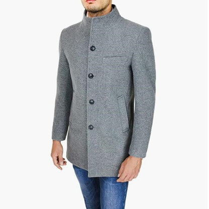 Elegant Jackets Man Single Breasted Man's Janket Solid Wool Blends Mid-length Trench Coat Long Men's Coat