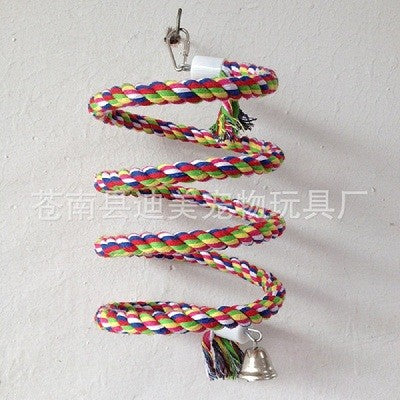 Novos Brinquedos Para Pássaros Papagaios de 160 cm de Comprimento Brinquedo Para Animais de Estimação Papagaio Corda Em Pé Decoração de Gaiola de Pássaros Brinquedo de Escalada de Papagaio Sino de Corda Para Gaiola de Pássaros