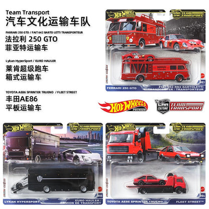 Genuine Hot Wheels Car Culture 2025 Team Transport Fleet Series Car Model 1/64 Flf56 Ferrari 250 Toyota Ae86 Alloy Model Gifts