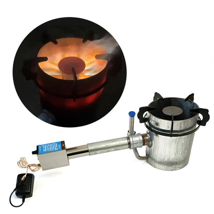 Fogão Aquecedor para Estufa a Óleo Queimado, Conjunto de Queima de Óleo de Motor Usado com Soprador Elétrico para Cozinhar e Ferver Água