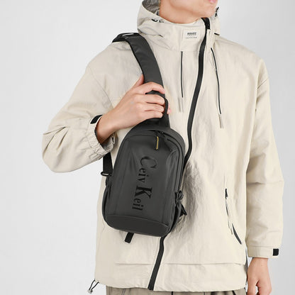 Men's Stylish Chest Pack Convertible Outdoor/Daily Messenger Bag Multi-Position Shoulder Strap  Waterproof Design