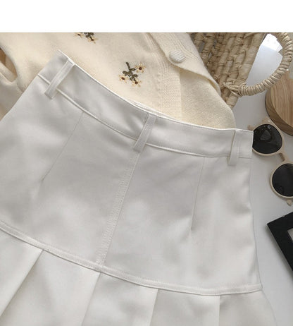 Y2K Vintage High Waist Pleated Skirt Women College Style Uniforms Safety Pants M