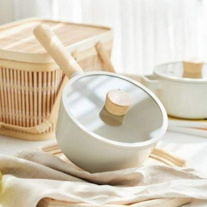 Conjunto de Panelas Antiaderentes para Cozinha, 4 Peças, com Tampa, Revestimento Cerâmico Saudável, Panela de Cozido, Panela, Compatível com Indução