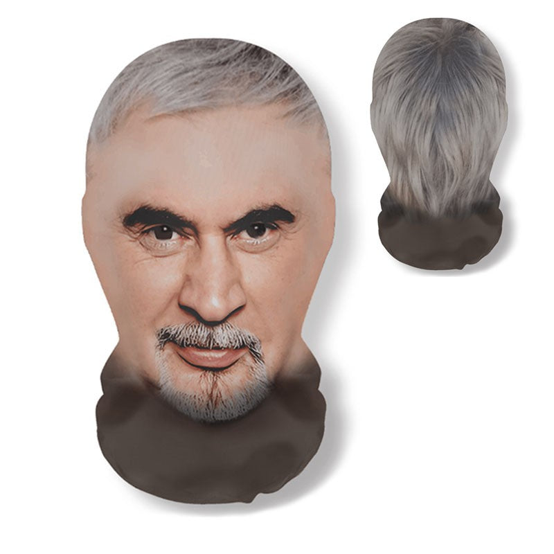 3D Printed Real Person Mask Funny 360 Degree Full Face Masks Cosplay Internet Celebrity Props Elastic Mesh Balaclava Headcovers