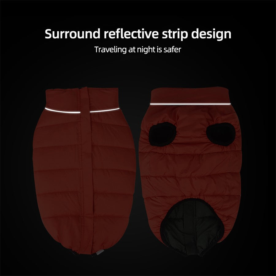 Autumn Winter New Double-Sided Warm Dog Cotton Clothes Pet Clothes One Piece through the Winter Dog Clothes