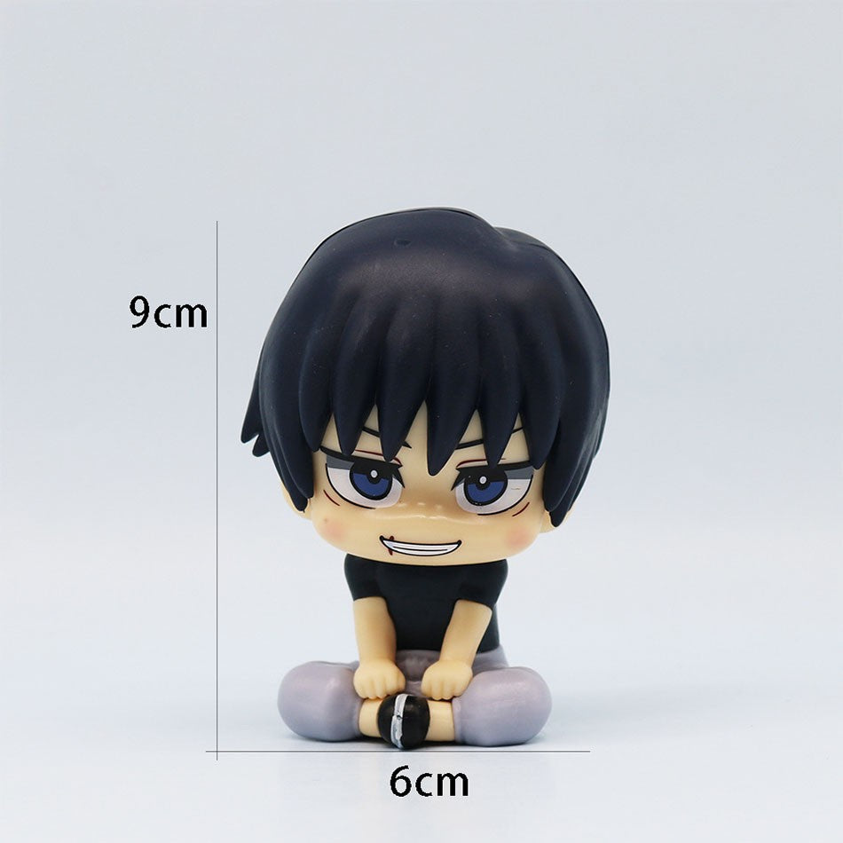 Novo conjunto de 5 peças Jujutsu Kaisen Cute Yuji Itadori Gojo Satoru Q Ver. Bonecos de Ação de PVC Figuras de Anime Modelo Brinquedos Coleção Boneca Presente