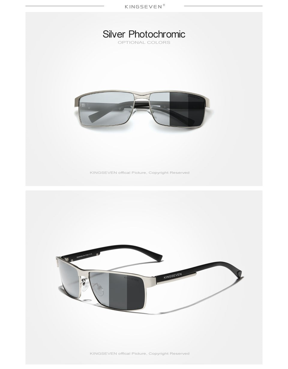 KINGSEVEN New Photochromic Sunglasses Men Chameleon Polarized Pilot Sun Glasses Driving Square Eyewear Men's Sun Glasses Male
