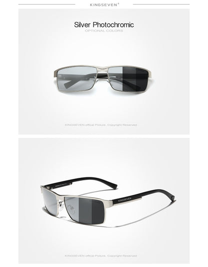 KINGSEVEN New Photochromic Sunglasses Men Chameleon Polarized Pilot Sun Glasses Driving Square Eyewear Men's Sun Glasses Male