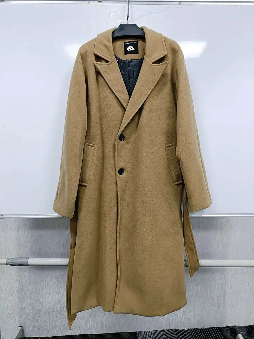 IEFB Korean Style Men's Fashion Tide Woolen Coat Single Breasted Overcoat 2025 Autumn New Stylish Trench Casual Loose Fit 9D1655