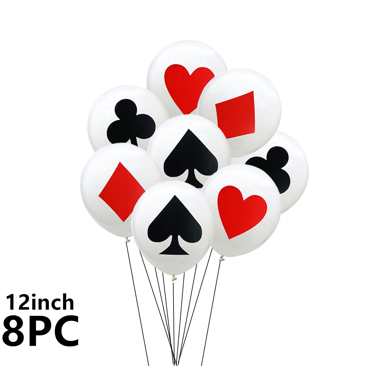 2/12PC 12/18Inch Poker Casino Latex balloon aluminum foil balloons Wedding Christmas Party Baby Shower Birthday Decoration