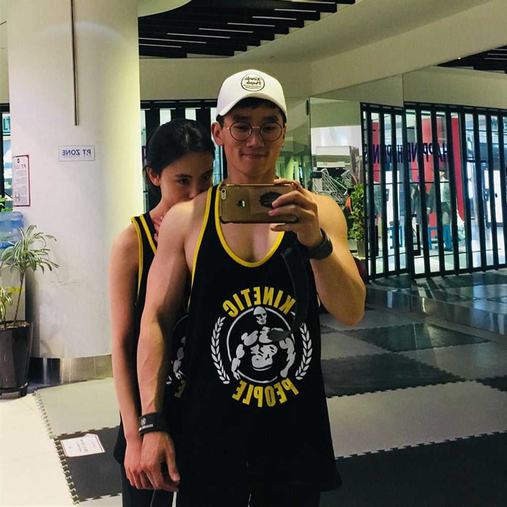 Gym Sleeveless Shirt Men Bodybuilding Tank Tops Fitness Workout Cotton Print Singlet Stringer Undershirt Male Casual Summer Vest