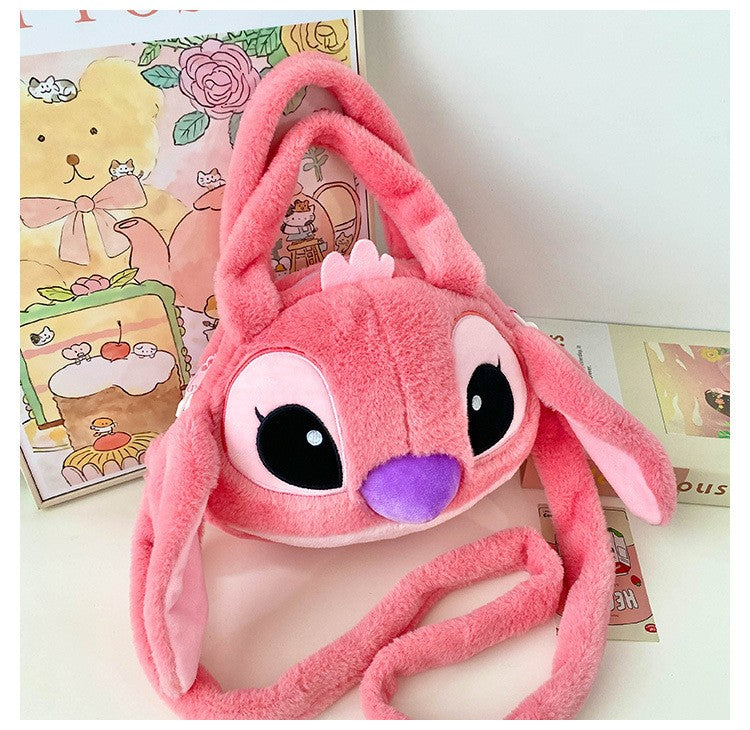 Kawaii Disney Stitch Bag Plush Backpack Bagpack Double Shoulder Crossbody Bag Storage Pouch Plushie Anime Toy Gift for Girls
