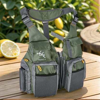 Jaqueta de Pesca Confortável Vários Bolsos Jaqueta de Pesca Versátil Colete de Pesca Marinha Respirável Ajustável para Corrida Viagem Caminhada