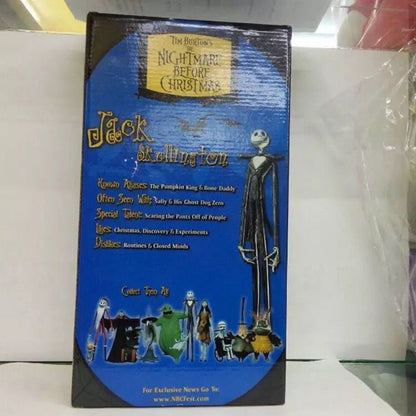 Coleção de Brinquedos 25º Aniversário: Boneco Articulado de Luxo Jack Skellington de O Estranho Mundo de Jack com Cabeças Intercambiáveis