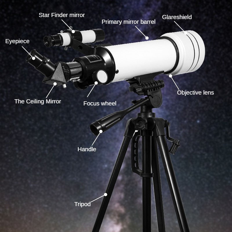 Maifeng 40070 Astronomical Telescope 333x Phone Adapter Sturdy Tripod Moon Planet Stargazing Birding Beginners Portable Scope