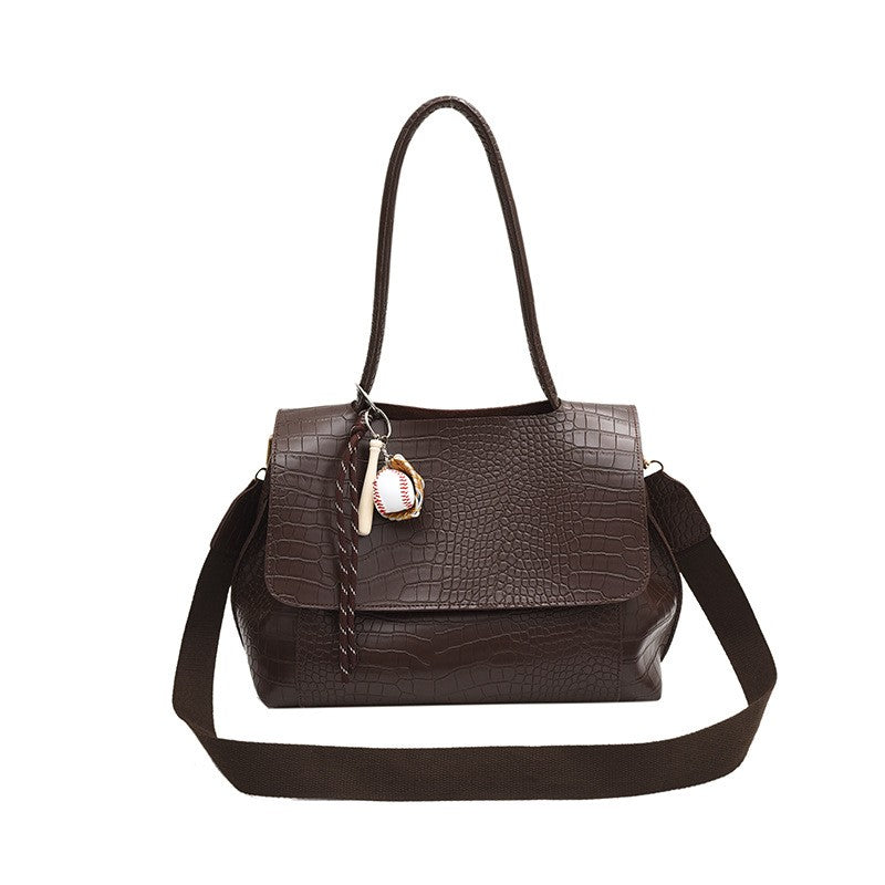 Crocodile Pattern Crossbody Bag For Women Black Shoulder Bag Brand Designer Women Bags Luxury PU Leather Flap Messenger Handbag