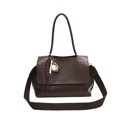 Crocodile Pattern Crossbody Bag For Women Black Shoulder Bag Brand Designer Women Bags Luxury PU Leather Flap Messenger Handbag