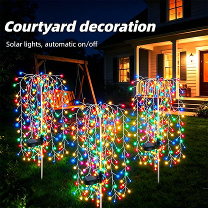 Firework LED Solar Garden Lights Waterproof Outdoor Courtyard Christmas Decor Fairy Lights for Patio Pathway Street Porch