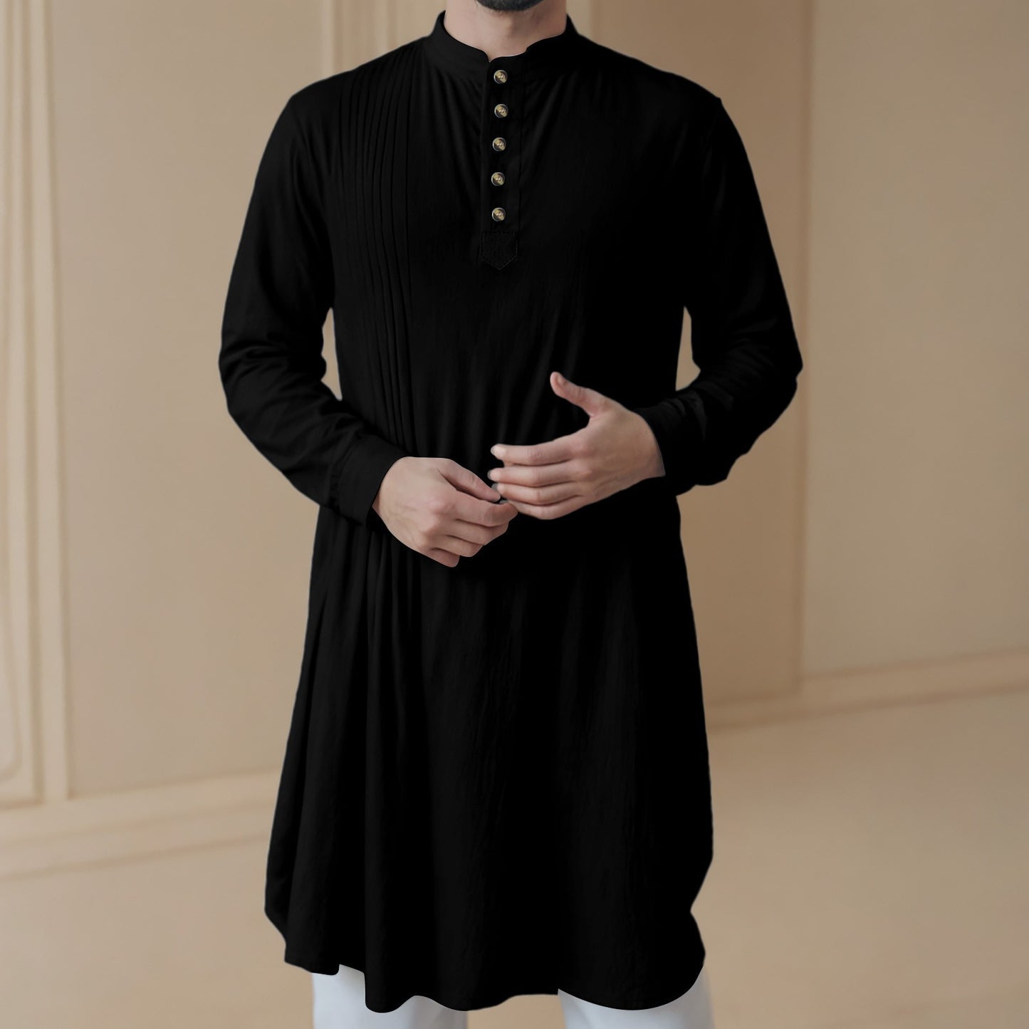 Men'S New Muslim Middle Arabic Men'S Button Down Cotton And Linen Shirts Muslim Robes Stylis Male Clothes Stylis Male Clothes