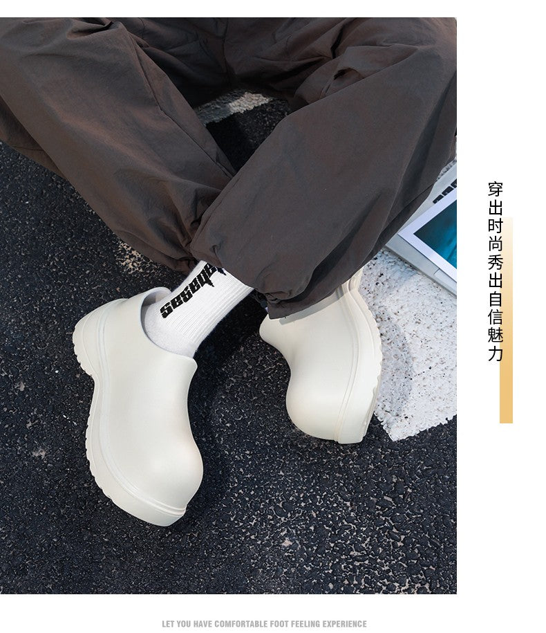 EVA new slip-on chef shoes men and women general casual big head shoes lightweight thick soles all wear rain shoes