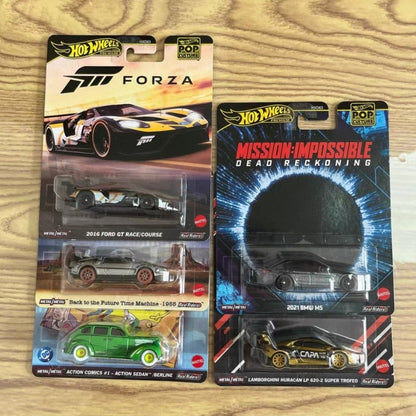 Nova Coleção de Carrinhos Hot Wheels HXD63 Pop Culture Series Stranger Things Godzilla De Volta Para o Futuro Forza Matrix Brinquedos