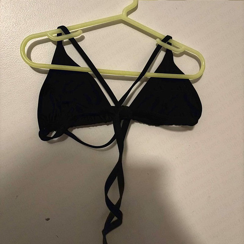 Y2K swimsuit tie emo girl spicy Retro 2000s female punk new beach swimsuit Gothic fashion hot brick print Grunge swimsuit bikini