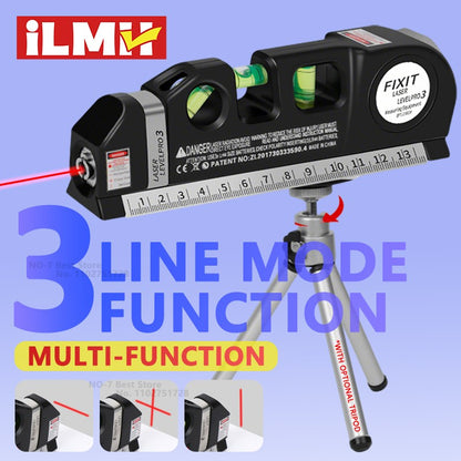 Ferramenta Niveladora a Laser, Nível a Laser Multiuso de Precisão com Tripé Opcional, Linha Transversal Padrão Ajustável a Laser 2,5m/8 pés