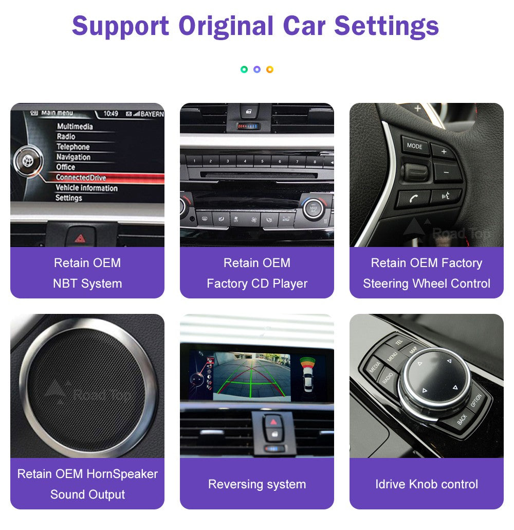 Tela de toque multimídia 1920*720 para BMW Série 1/2/3/4 F20/F21/F22/F30/F31/F33/F34/F36, sistema Android Auto NBT com Carplay sem fio