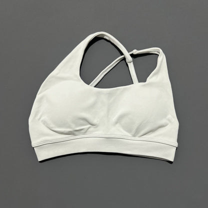 Women Asymmetric Sports Bra Seamless Yoga Top High Support Removable Chest Open Back Bra Gym Workout Underwear