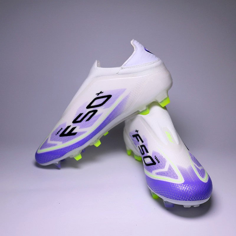 SLIP-ON Mens Soccer Shoes Non-Slip Turf Soccer Cleats for Youth  Without-Lace TF/FG Training Football Boots Chuteira Campo 35-45