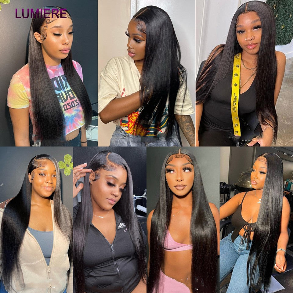 Cabelo Humano Liso Extenso de 8 a 40 polegadas, Pacotes de 1/3/4 peças, Cabelo Brasileiro para Mega Hair, Cabelo Humano Cru, Pacotes em Oferta, Extensões de Cabelo Virgem Lumiere